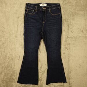 Hollister Curvy High-Rise Vintage Flare Jeans Size 15R W32 L32 Dark Wash‎ Blue